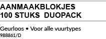 AANMAAKBLOKJES 100 stuks DUOPACK Geurloos • Voor alle vuurtypes 988861/D